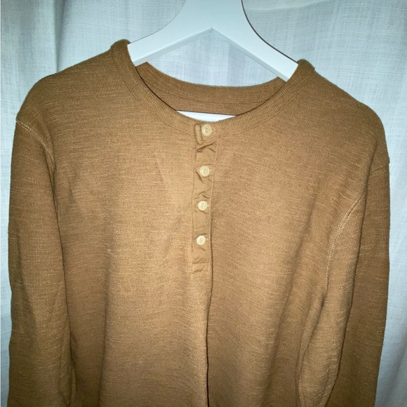 Goodfellow & Co Henley Sweater, Size: XL Color: Tan - Picture 1 of 7